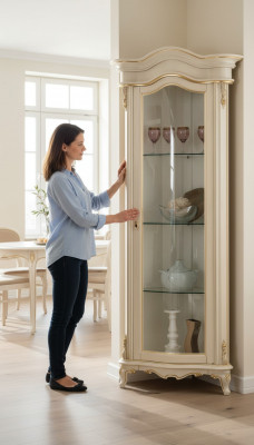 Massiv Holz Vitrinn Glas Schaf Echt Holz Vitrinn Wunnzëmmer Miwwel Anrichte