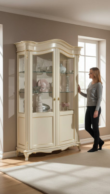 Vitrine Italienesch Luxus Miwwelen Vitrinnen Kommodenschaf Glas Design Schaf
