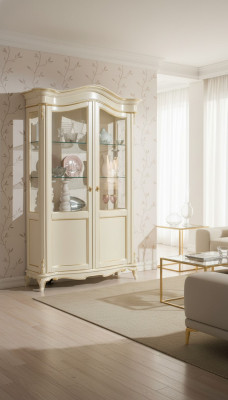 Vitrine Italienesch Luxus Miwwelen Vitrinnen Kommodenschaf Glas Design Schaf