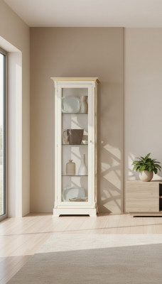 Massivholz Glasvitrine Schieferschaft Echt Holz Vitrine Wunnzëmmermöbel Kommod