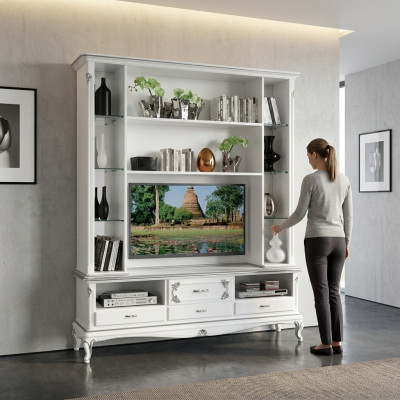 Wunnzëmmer Wandreesenschaf TV Schaf Wandschraenker Regal Holz Wunnzëmmer Miwwelen Nei