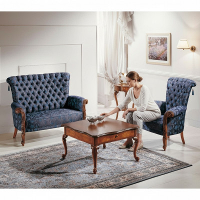 Italienesch Sofa Garnitur Sofa 2xSessel Kaffisdësch Bäisedësch 4tlg Luxus Set