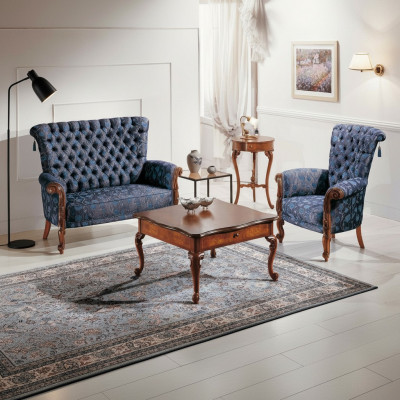 Italienesch Sofa Garnitur Sofa 2xSessel Kaffisdësch Bäisedësch 4tlg Luxus Set