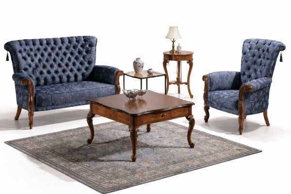 Italienesch Sofa Garnitur Sofa 2xSessel Kaffisdësch Bäisedësch 4tlg Luxus Set