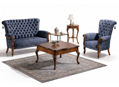 Italienesch Sofa Garnitur Sofa 2xSessel Kaffisdësch Bäisedësch 4tlg Luxus Set