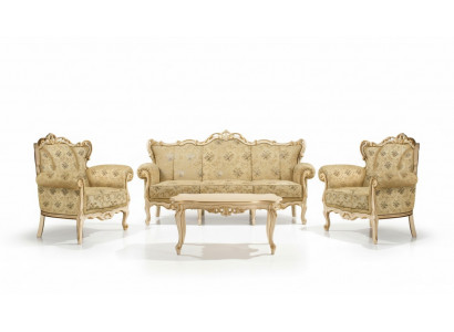 Italienesch Sëtzgrupp Klassesch Miwwelen Sëtzgepolster Set Sofa Canapé 4-Teileg. Nei