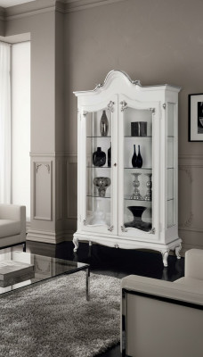Vitrine Wäiss Glasvitrine Design Klassesch Schaf Luxus Holz Miwwel Vitrinn Nei
