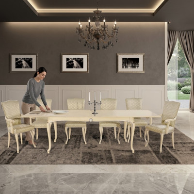 Iessdësch Dësch Holz XXL Italienesch Miwwelen Iesszëmmer Dëscher Iessdëscher 280cm grouss