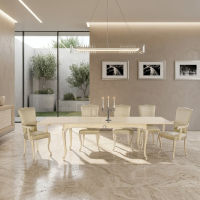 Iessdësch Dësch Holz XXL Italienesch Miwwelen Iesszëmmer Dëscher Iessdëscher 280cm grouss
