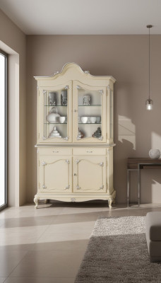 Vitrin Italienesch Luxus Miwwele Vitrinen Kommodenskaf Glas Design Schaf