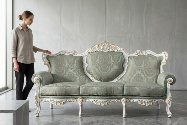 Dräisëtzer Couch Polster Luxus Sofa Sëtz Sofas Zëmmer Miwwelen 3er Italien Design