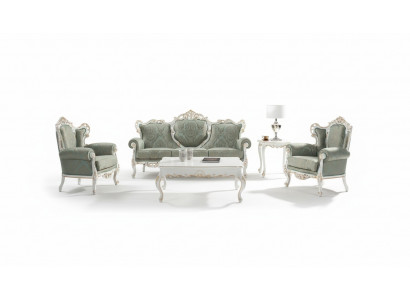Sofagarnitur Set Canapé Klassesch Barock Miwwele Wunnzëmmer Canapé 5tlg. Sofa Dësch