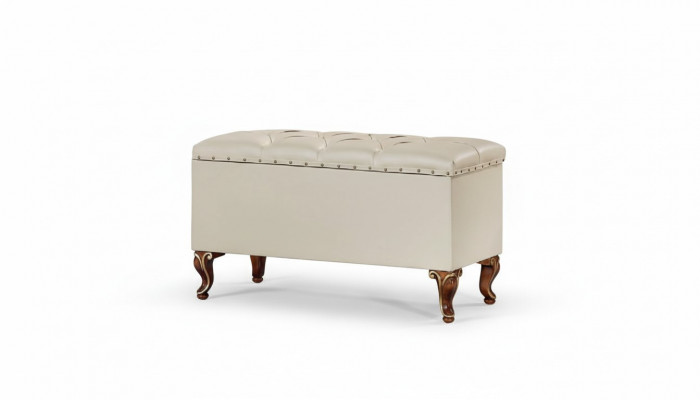Hocker Design Holz Italienesch Miwwele Luxus Wunnzëmmer Fousshocker Stiler Elisa Nei