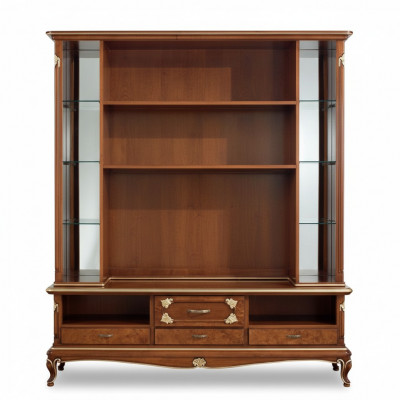 Wunnwand Schaf Vitrine Holz Wunnzëmmer Miwwelen TV Schafwänn Design Vitrinnen
