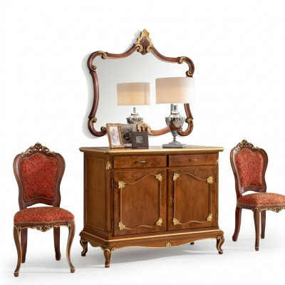 Anrichte Kommode Spigel Kommode Tiräng Holz Art Deco Luxus Design Set 2tlg