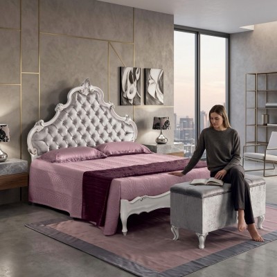 Chesterfield Bett Design a Polster Luxus-Doppel Hotel Better Italienesch Holz Nei