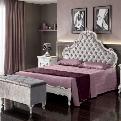 Chesterfield Bett Design a Polster Luxus-Doppel Hotel Better Italienesch Holz Nei