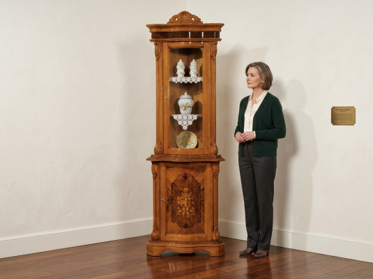 Vitrinen Glas Schaf Echt Holz Vitrine Wunnzëmmer Anrichte Italienescht Miwwelen