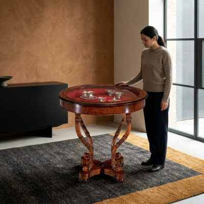 Couchtisch Holzdësch Design Still Italieneschen Rondësch Holz Säitentësch