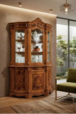 Vitrine Italienesch Luxus Miwwelen Vitrinen Anrichte Schaf Glas Design Schiefcher