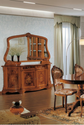 Kommoden Italienesch Miwwelen Massiv Spigel 2-Deeler Kommode Sideboard Schaf Holz