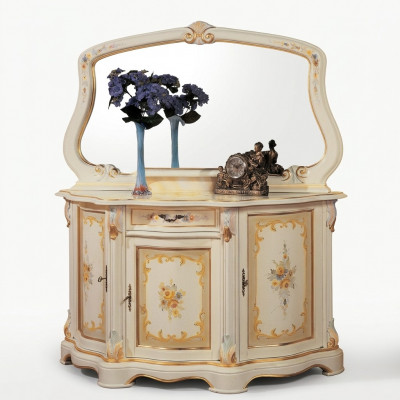 Elegant Stil Miwwelen Schlofkummer Kommode Schaf Klassesch Anrichte mat Spigel