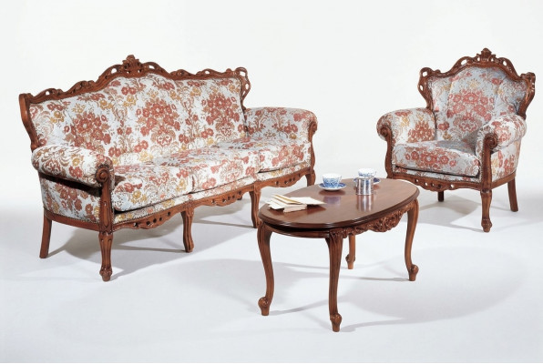 Italienesch Sofasetz Klassesch Sofa Couch Set Couchtisch 3-Teile. Set