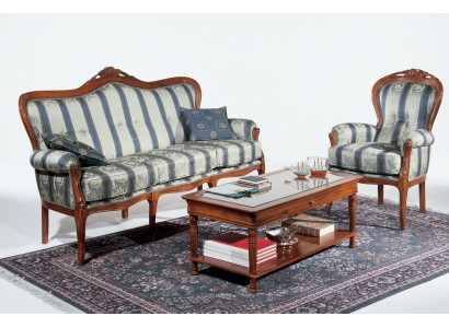 Klassesch Sofasëtzung Couch 3+1 Sëtzene Sofa Couchen Italienesch Miwwelen Textil