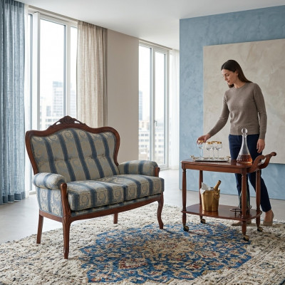 Zweesëtzer Canapé 2 Sëtzer Design Canapéë Polster Klassesch Sëtz Stoff Textil Couch