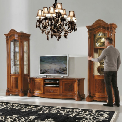 Wunnen Zëmmer rtv Vitrine Wunnwand Schief Design tv Art déco Vitrinen Set Schaf
