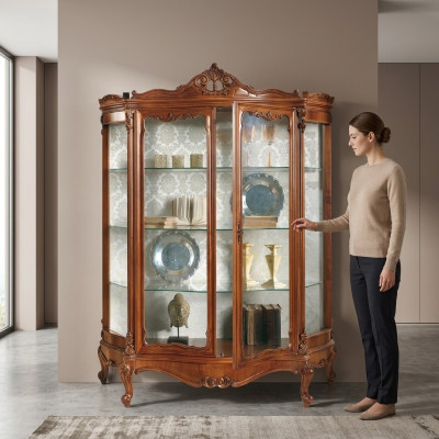 Glasvitrineniesschaf Sideboard Miwwelen Holzschaf XXL Luxusvitrineniesschaf Holz