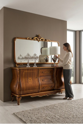 Sideboard mat Spigel Anrichte Sideboards Holz Schaf Möbel Kommoden Braun Nei