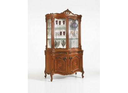Vitrine Iesszëmmer Kommod Echtholz Schréin Italienesch Miwwelen Glas Schaf Neio.