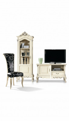 Klassesch Wunnwand Set Vitrin rtv Sideboard Vitrinnen Schaf Schief 3tlg.