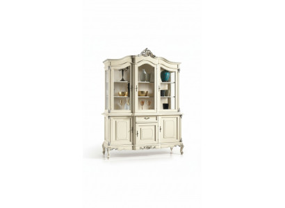 wéiss Vitrine Italienesch Luxus Miwwelen Vitrinen Anrichte Schaf Glas Schief