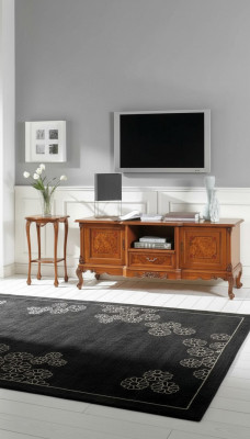 TV Sideboard Lowboard Schaf RTV Wunnzëmmer Dësch Holzmiwwel + Couchtisch nei