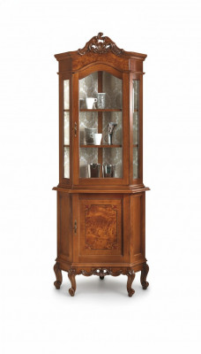 Schief Schief Glas Vitrine Massivholz Vitrine Wunnzëmmer Miwwelen Anrichte