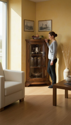 Wunnzëmmermiwwele Glasschaf Vitrine Holz Vitrinnen Glas Schaf Schief Regaler
