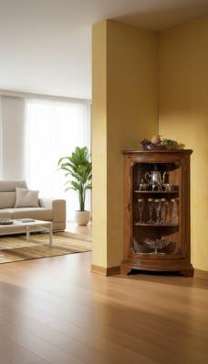 Wunnzëmmermiwwele Glasschaf Vitrine Holz Vitrinnen Glas Schaf Schief Regaler