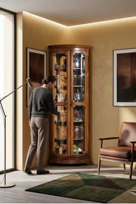 Vitrinen Glas Schaf Italienesch Miwwelen Vitrin Wunnzëmmer Anrichte Schief