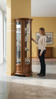 Sammler Schaf Vitrin Schief Vitrin Luxus Vitrinen Miwwelen Glasschaf Glas