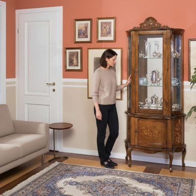 Vitrinn Anrichte Schiefen Design Italienesch Miwwelen Schaf Luxus Barock Holz
