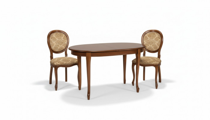 Dësch Set 2x Stull Iesszëmmerstull Still Holz Luxus Iessgrupp Garnitur 3tlg Nei