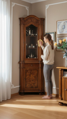 Wohnzëmmer Miwwelen Glasschaf Vitrin Holz Vitrinnenglas Schaf Schief Regaler