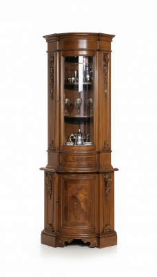 Eckvittrin Eckschaf Vitrin Schaf Holz Schief Italienesch Miwwelen Glas Nei