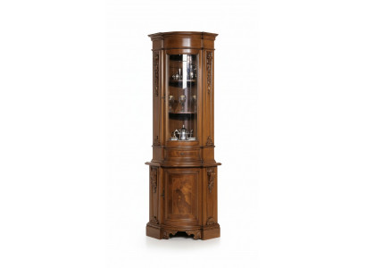 Eckvittrin Eckschaf Vitrin Schaf Holz Schief Italienesch Miwwelen Glas Nei