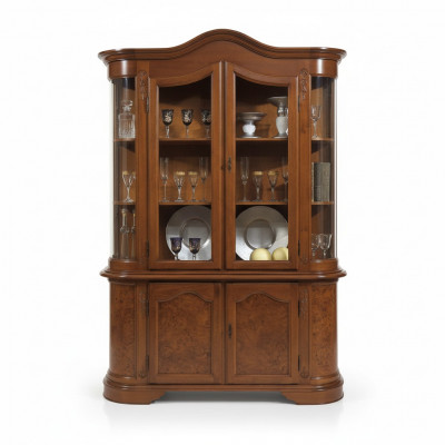 Miwwel Glas Vitrin Holz Bruen Glasvitrin Regaler Italienesch klassesch Miwwelen Nei