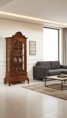 Vitrinn Glasvitrine brong Miwwelen Schief Vitrinnen Schaf Italienesch Miwwelen nei