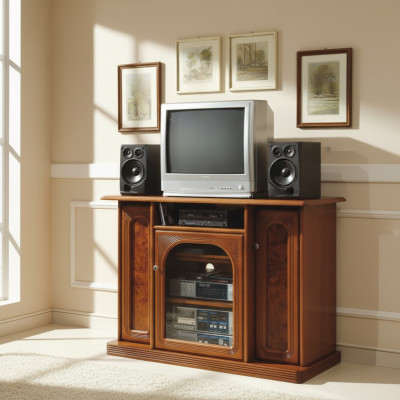 Braune Fernsehkommoda Luxus Sideboard Kommode Wunnzëmmerméubel Schief Kascht hëlzent