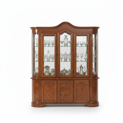 Anrichte Braun Vitrin Glasschaf Miwwel Sideboard Schief Vitrinen Schief